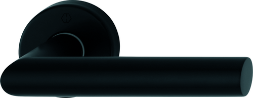 E1400Z/42H Halbgarnitur, Innenseite, HOPPE Schnellstift / F9714M schwarz matt / 10 mm / 52 mm vorst. / HOPPE-Logo / Schraubloch Ø5.3 mm, Nocke 5 mm vo Produktbild BIGPIC L