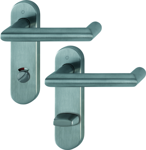 E1401/353KH Garnitur / F69 Edelstahl matt / fest/drehbar Kugelarretierung mit Rückholfeder / 8 mm / 8 mm / Schlitzkopf mit rot/weiß-Scheibe/Olive 78 m Produktbild BIGPIC L