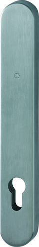 E3358 Stück, Außenseite/für ES1 (SK2)/F69 Edelstahl matt/Profilzylinder 92mm/67-72 mm/HOPPE-Logo/ohne Griffloch Produktbild BIGPIC L