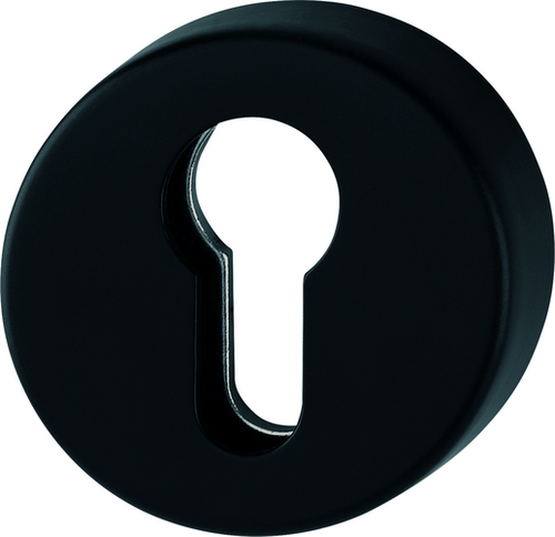 E42HS Stück, Innenseite / F9714M schwarz matt / Profilzylinder / Schraubloch Ø5.3 mm, Nocke 5 mm vorstehend / durchgehende Verschraubung Produktbild BIGPIC L