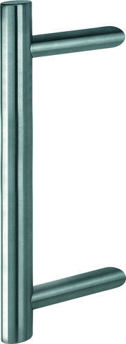 E5062 F69 Edelstahl matt/Länge 400mm/Stichmaß 300mm/2 Stützen/BS-1102 (einseits an Kunststoff-/Aluminium und Holztüren)/ Produktbild BIGPIC L