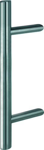 E5062 F69 Edelstahl matt/Länge 500mm/Stichmaß 300mm/2 Stützen/BS-1102 (einseits an Kunststoff-/Aluminium und Holztüren)/ Produktbild BIGPIC L