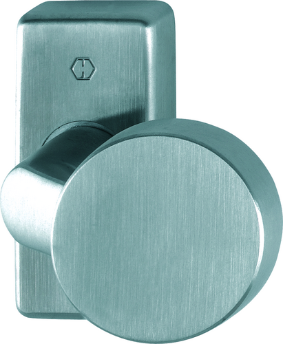E58G/44 Halbgarnitur / Rückholfeder / 12,2 mm / F69 Edelstahl matt / 8 mm / HOPPE-Logo Produktbild BIGPIC L