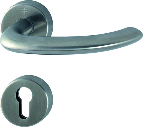 FS-E1138/42H/42HS Garnitur/Profilvollstift/F69 Edelstahl matt/9mm/Profilzylinder/40-65 mm/HOPPE-Logo Produktbild BIGPIC L