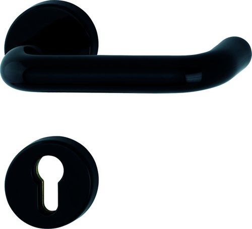 FS-K138/15/15S Garnitur/Vierkantstift/F9005 tiefschwarz/9mm/Profilzylinder/Türdicke 40-66mm//Bohrung M4 Produktbild BIGPIC L