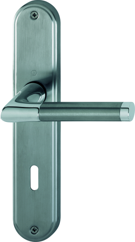 M1950/3530 Garnitur HOPPE-Schnellstift/F49/F69 verchromt - Resista®/Edelstahl matt/8mm//Ovalbart 72mm/Türdicke 37-47mm/ Produktbild BIGPIC L