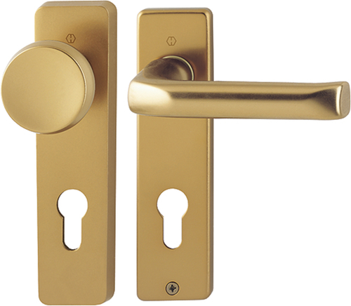 54/227K/202KP/AP/113 Garnitur/F4 Alu Bronze/8mm/Profilzylinder 72mm/Türdicke 40mm/ Produktbild BIGPIC L