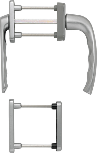 099KH/961N/U10/0810/962NS/PNS F9 Alu Stahl/N10A, mit Arretierung, stahlgrau/7mm/Profilzylinder/Türdicke 63-73mm/ Produktbild BIGPIC L