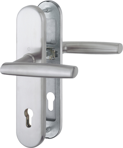 E1440Z/3331/3310 Garnitur (beids. Lochteile für HOPPE-Schnellstift)/ES1/F69 Edelstahl matt/10mm/Profilzylinder 92mm/67-7 Produktbild BIGPIC L