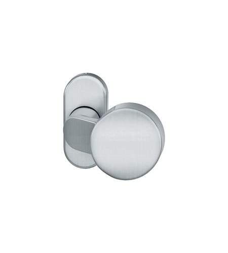 Rahmentürknopf 8mm drehbar ovale Rosette unsichtb. Bef. Edelstahl fein matt Produktbild BIGPIC L