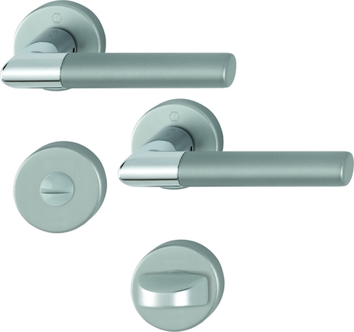 1405/42KV/42KVS Garnitur HOPPE-Schnellstift / F49/F9-2 verchromt/Alu Stahl matt / 8 mm / 5 mm, mit Aufsteckhülsen von 5 bis 8 mm / S chlitzkopf/Olive Produktbild BIGPIC L