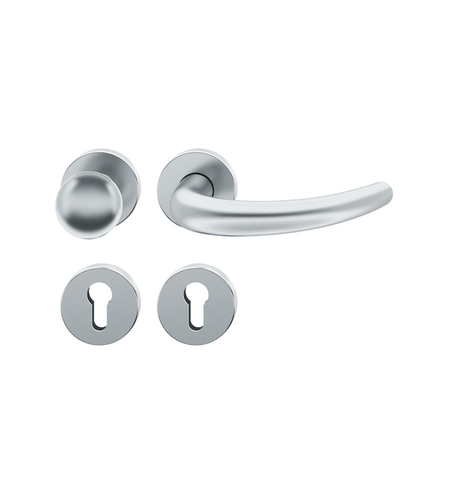 AGL3-Wechselgarnitur rechts 8mm PZ Knopf 23 0802 Rundros. Edelstahl fein matt Produktbild BIGPIC L