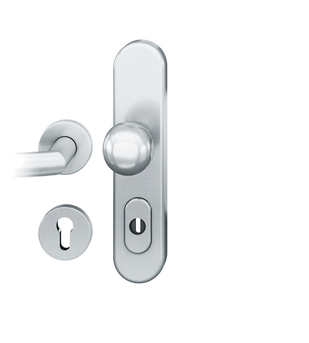 Wechsel-Grt. PZ 92mm Ros. S2 Langschild ZA Edelstahl fein matt Produktbild BIGPIC L