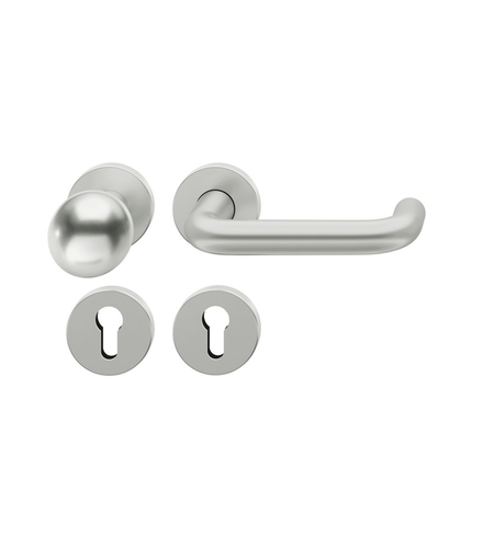 FS-AGL3-Wechselgarnitur rechts 9mm PZ Rundrosette Knopf 0802 Aluminium naturfarbig Produktbild BIGPIC L