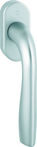 0672/US956 F1-2 Alu natur matt / N10A, mit Arretierung / 7 mm / 32-42 mm vorst. / HOPPE-Logo / 90° / M5x45 mm + M5x50 mm Produktbild BIGPIC L