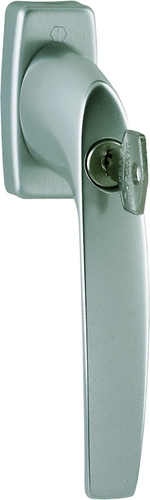 0715S/US945 100NM F9 Alu Stahl/N10A, mit Arretierung, stahlgrau/7mm/32-42mm vorst./Druckzyl. H001/HOPPE-Logo/90°/M5x50mm + M5x55mm Produktbild BIGPIC L