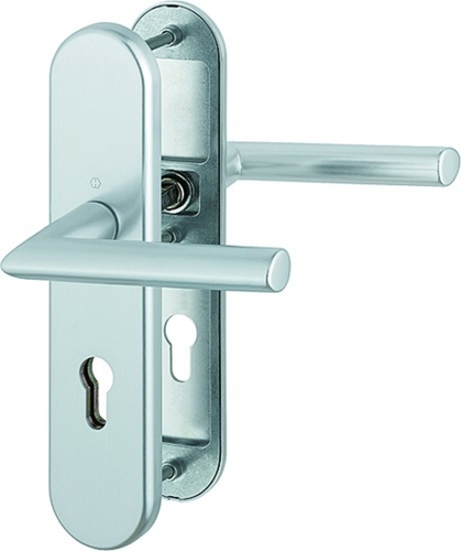 FS-1140F/3331/3310 Garnitur/Profilvollstift/ES1/F1 Alu natur/9mm/Profilzylinder 72mm/42-47 mm/HOPPE-Logo Produktbild BIGPIC L