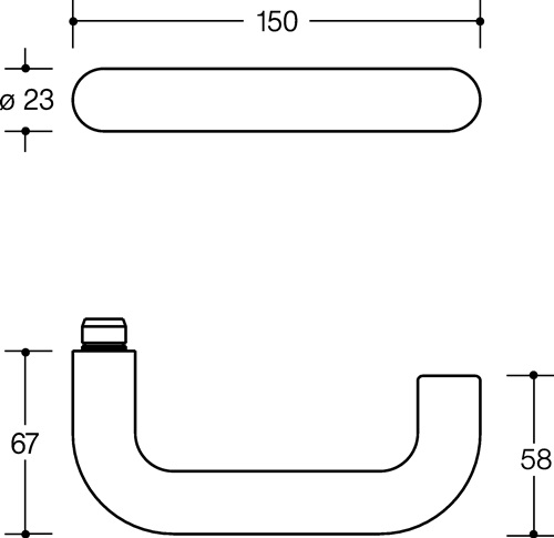 HEWI 111R01.230 Zimmergarnitur 111.23R / 305.23R / 306.23, tiefschwz, PZ, VK8, TS38,1-48,0 Produktbild BIGPIC L