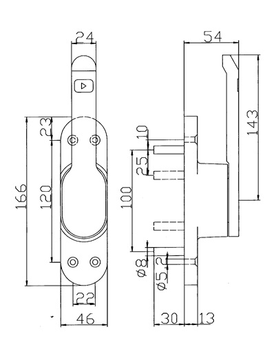 Türtreibriegel 4220/10 Ral 9016 Produktbild BIGPIC L