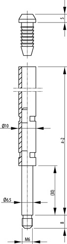 BKS Stange 9006 M6 massiv 1187 mm Produktbild BIGPIC L