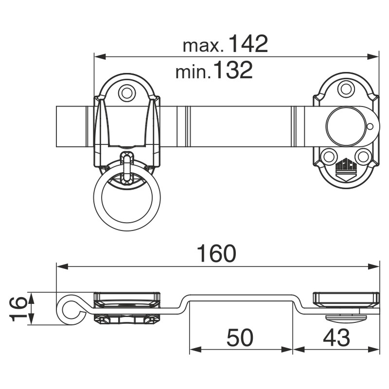 Ladenmittelverschluss mit Ringteil mit gekröpfter Kurbel 160 mm Weiss-S Produktbild BIGSKZ L