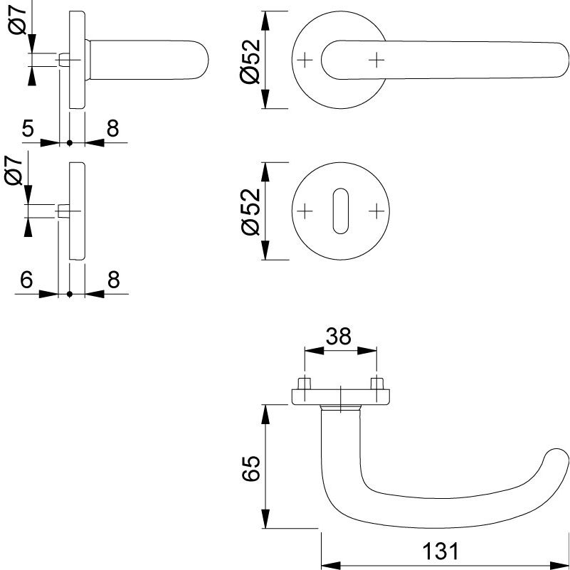 HOPPE Objektgarnitur SAN FRANCISCO *E1301Z/42KV/42KVS* Kat.3 Produktbild BIGSKZ L
