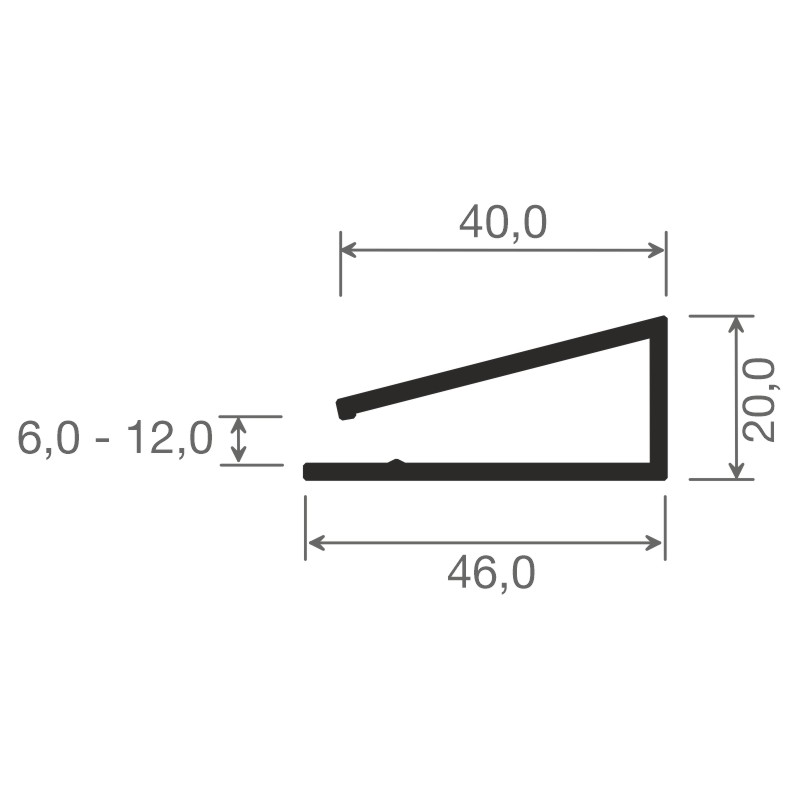 Verkleidungsprofil 46x20mm Lg. 6,00m Weiß, VE: 60m Produktbild BIGSKZ L