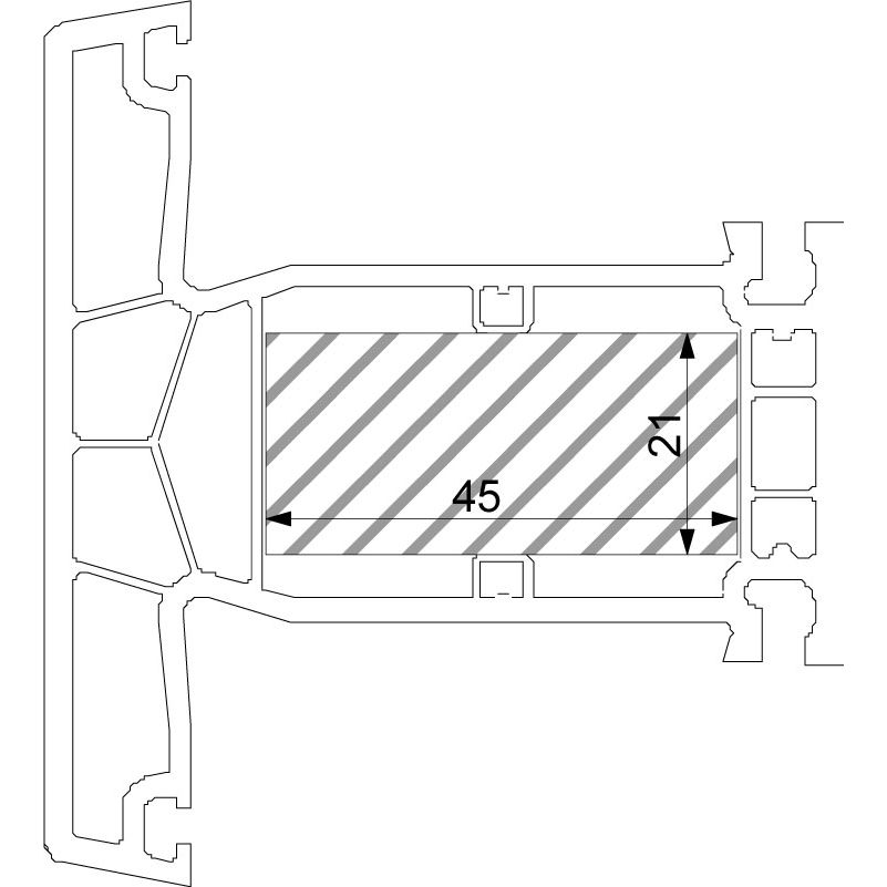 greenteQ Füllstück 21x45x1000 mm Gealan Profine Produktbild BIGSKZ L