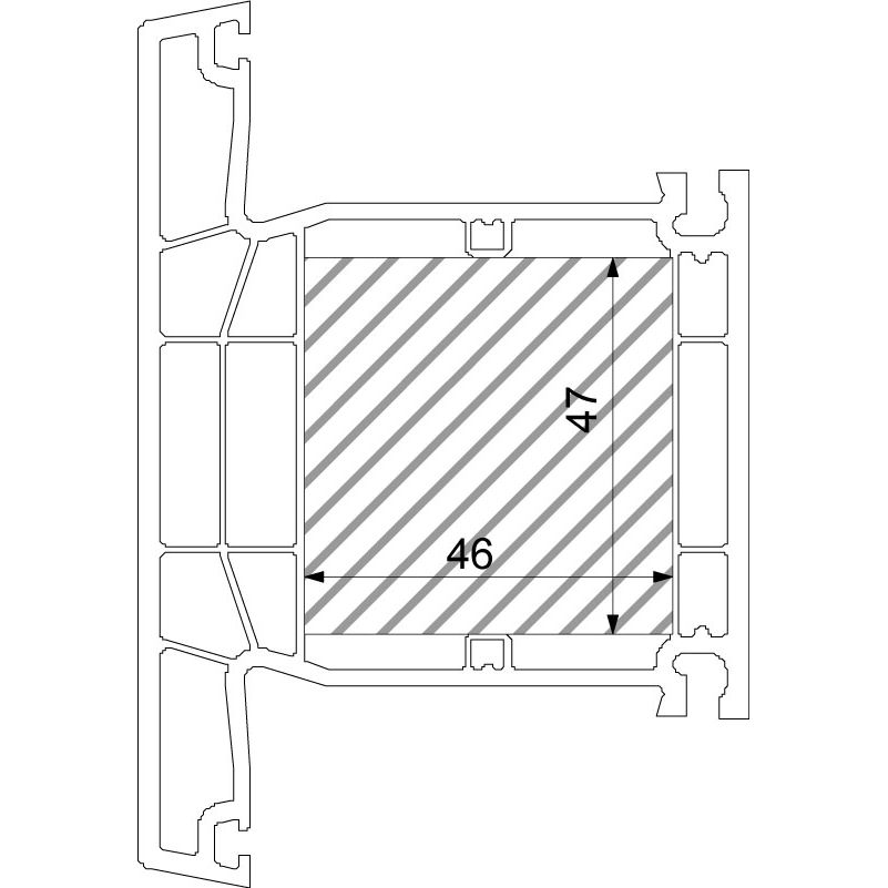 greenteQ Füllstück 46x47x1000 mm Profine Produktbild BIGSKZ L