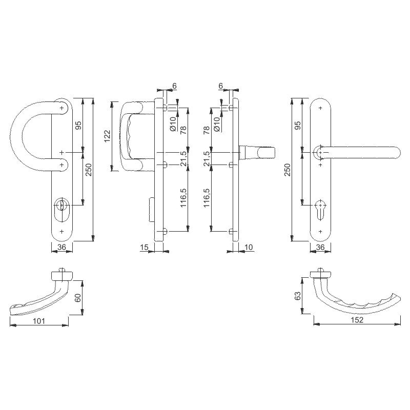 513G/3359ZA/3357N/1500 //ES1 (SK2)/F9 Alu Stahl/8mm/40mm vorst./Profilzylinder 92mm/Türdicke 67-72mm/ Produktbild BIGSKZ L