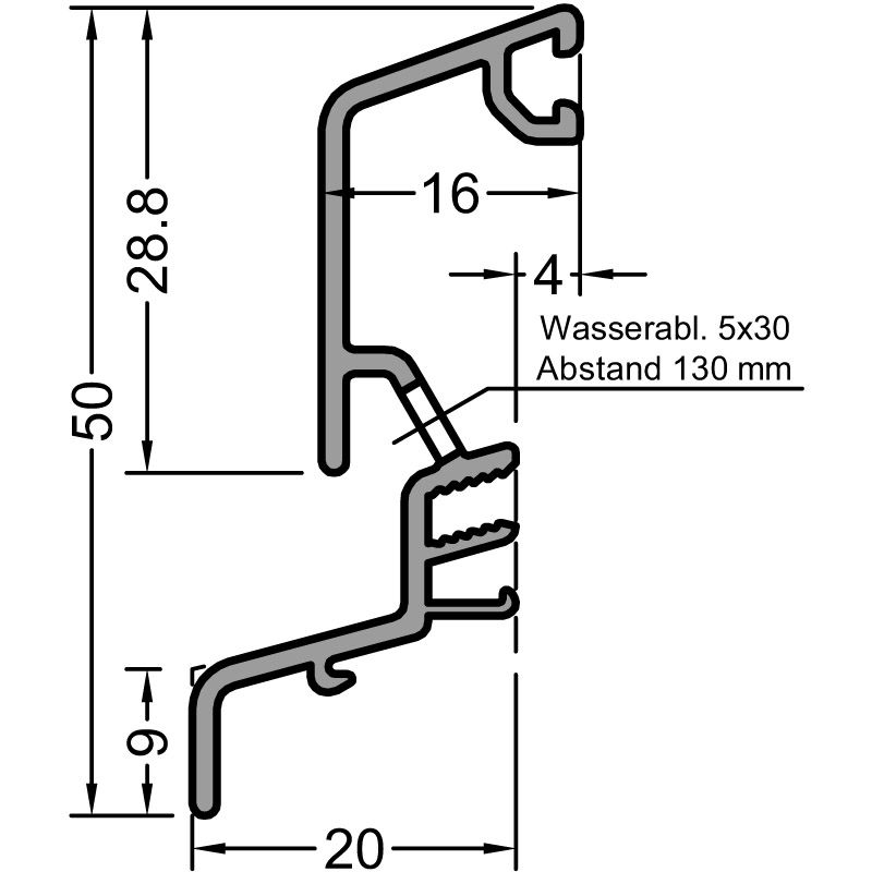 GUTMANN Regenschutzschiene Spree-D 24 OF Produktbild BIGSKZ L