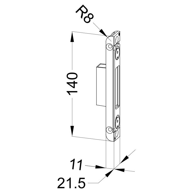 WINKHAUS T-SB TM-22-4-V/11 Schwenkriegel-Schließblech V Produktbild BIGSKZ L