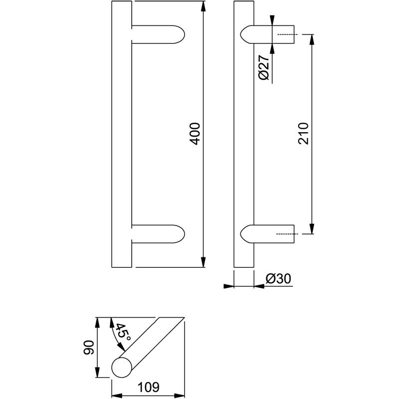 HOPPE Türgriff E5012 mit schrägen Stützen Produktbild BIGSKZ L
