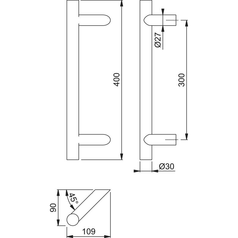 HOPPE Türgriff E5012 mit schrägen Stützen Produktbild BIGSKZ L