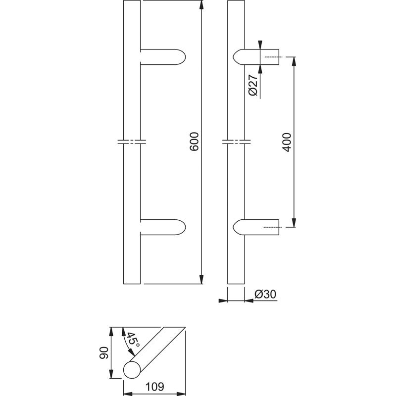HOPPE Türgriff E5012 mit schrägen Stützen Produktbild BIGSKZ L