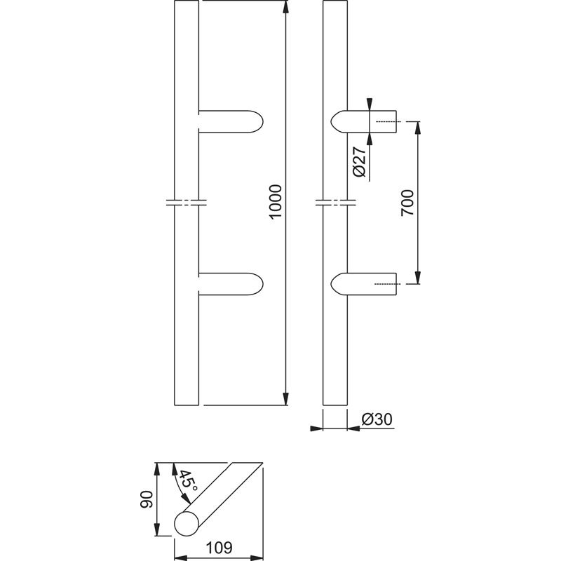 HOPPE Türgriff E5012 mit schrägen Stützen Produktbild BIGSKZ L