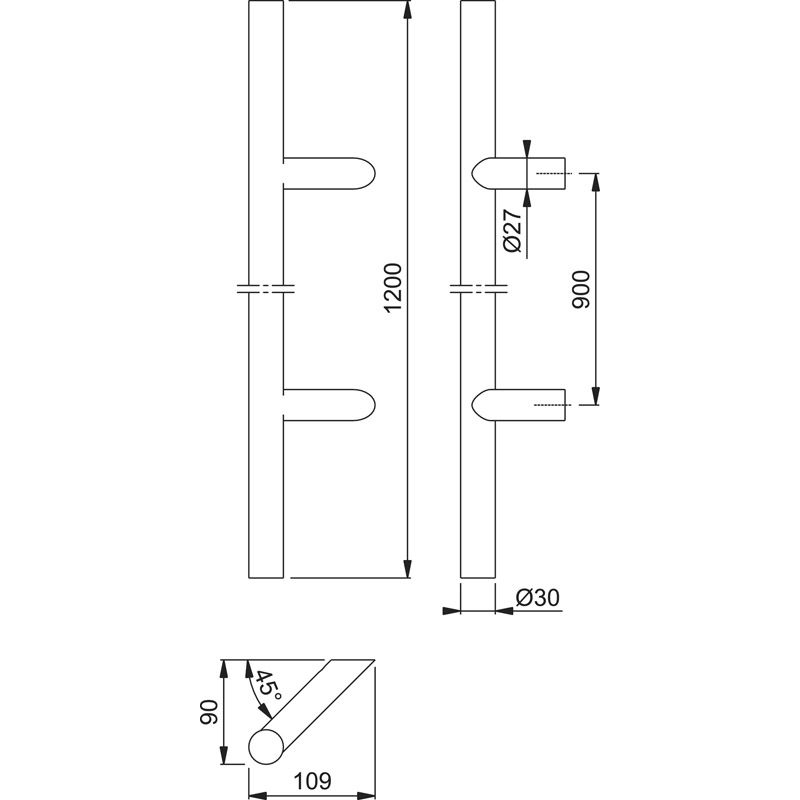 HOPPE Türgriff E5012 mit schrägen Stützen Produktbild BIGSKZ L