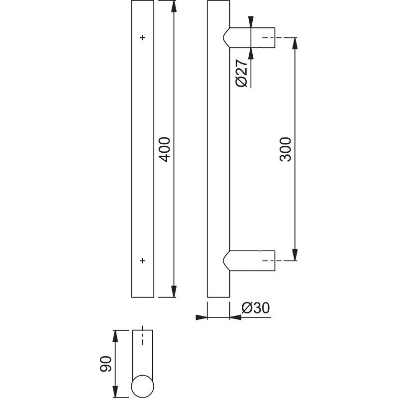 HOPPE Türgriff E5011 mit geraden Stützen Produktbild BIGSKZ L