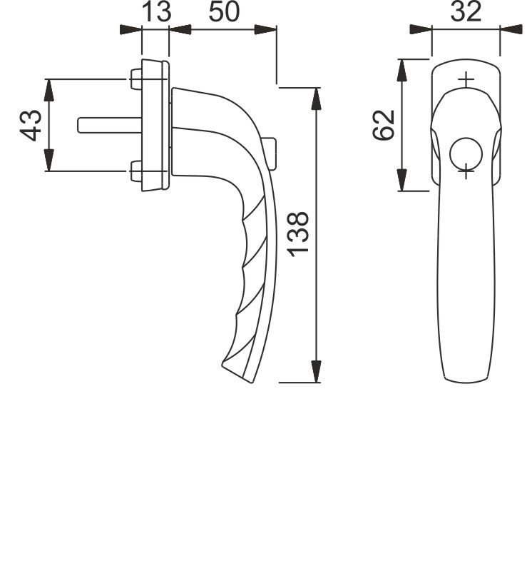 0810SV/U10 F9 Alu Stahl/N10A, mit Arrettierung, stahlgrau/7mm/40mm vorst.//ohne Schrauben/Rastung 90° Produktbild BIGSKZ L