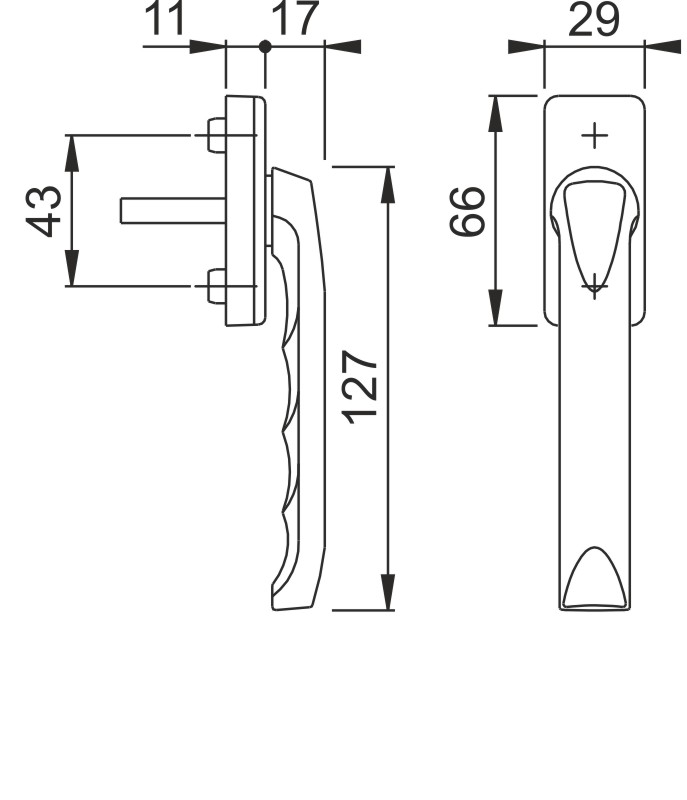 013KH/U34 F1 Alu natur/N10A, mit Arrettierung, alusilber/7mm/32mm vorst.//ohne Schrauben Produktbild BIGSKZ L
