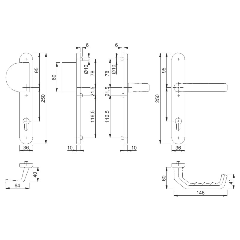 554/3357N/1313G Garnitur/F9016 verkehrsweiß/8mm/40mm vorst./Profilzylinder 92mm/Türdicke 67-72mm/ Produktbild BIGSKZ L