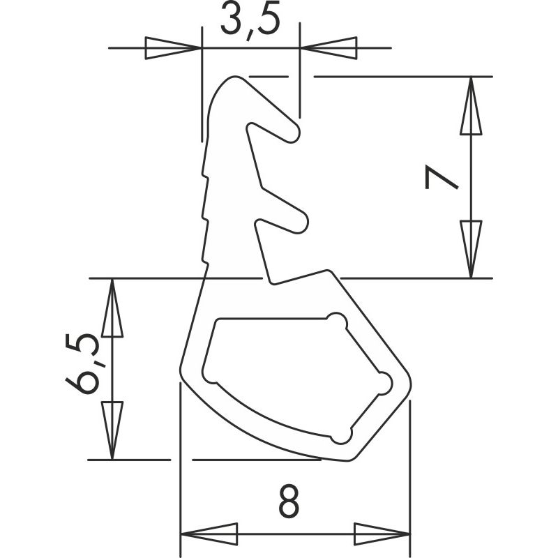 DICHTUNG HH0134-02 L=17,5M RAL7035 B1 Produktbild BIGSKZ L