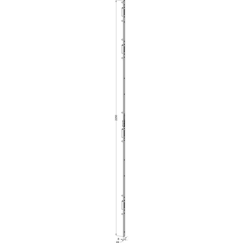WINKHAUS T-SL U2413 B AVU FAB UMV2 einteilige Schließleiste für 2 Schwenkhaken Produktbild BIGSKZ L