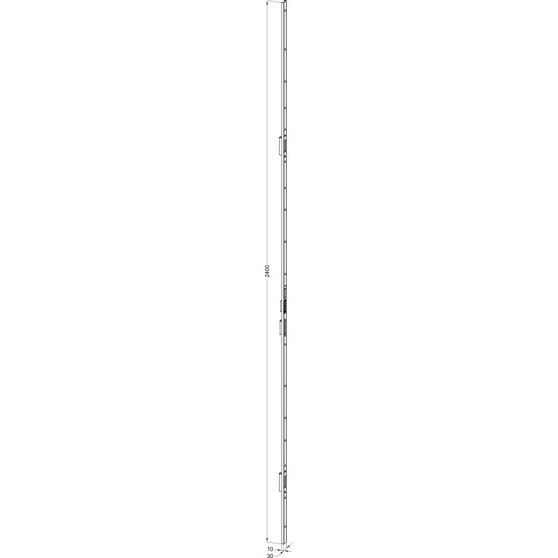 WINKHAUS T-SL U3001-1 AVU FAB SKG UMV2 einteilige Schließleiste für 2 Schwenkhaken Produktbild BIGSKZ L