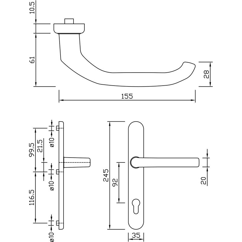 greenteQ Schmalrahmenhalbgarnitur DG58.S216.AL.SS.AU PZ 92 Produktbild BIGSKZ L