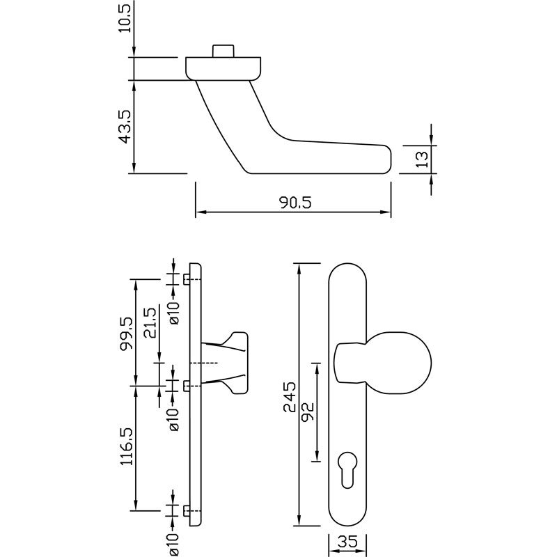 greenteQ Schmalrahmenhalbgarnitur DG58.S216.AL.SSK.AU PZ 92 Produktbild BIGSKZ L