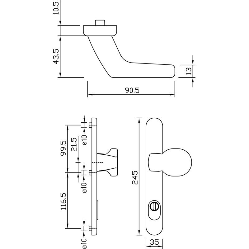 greenteQ Schmalrahmenhalbgarnitur Knopf DG58.S216.ZA.ER.SSK.AU PZ 92 Produktbild BIGSKZ L