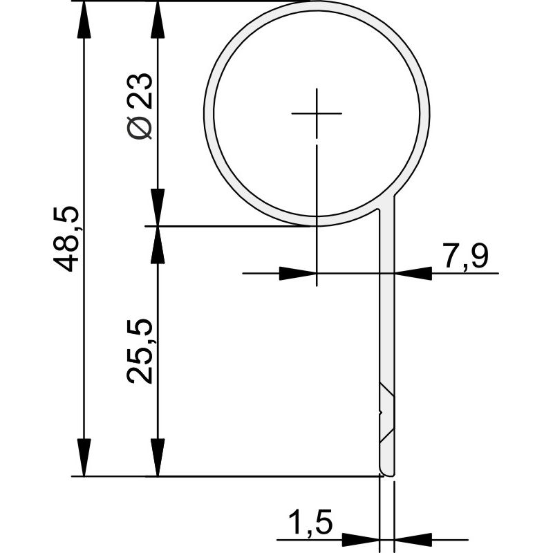 ATHMER Schutzprofil BD+-23 für stumpfe Holztüren mit verstellbaren Aufnahmeelementen Produktbild BIGSKZ L