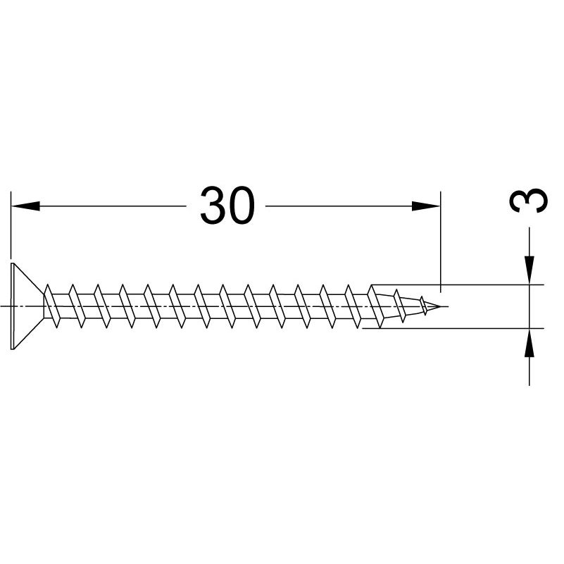 Senkkopfschraube 3x30 mm V2A Produktbild BIGSKZ L