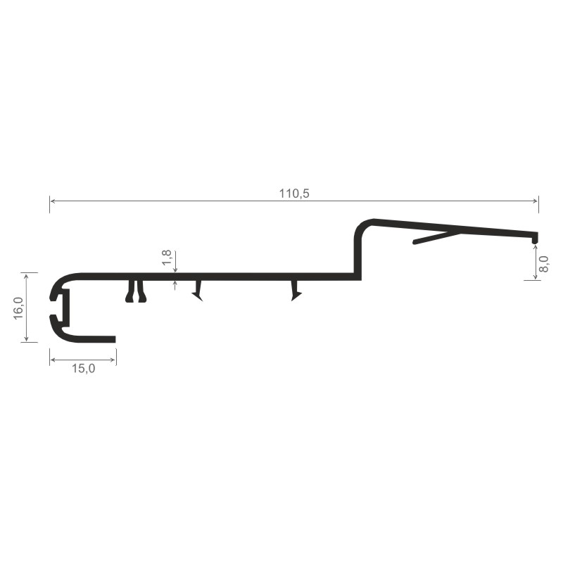 Abrollprofil 110,6mm braun Lg. 6,00m passend für 76er + 92er Salamander Produktbild BIGSKZ L